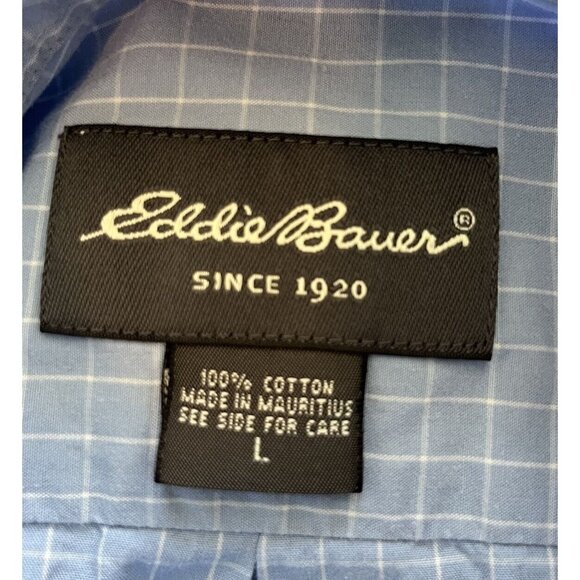 Eddie Bauer Mens Short Sleeve Button Front Shirt Blue Short Sleeves Size Large - Picture 5 of 8